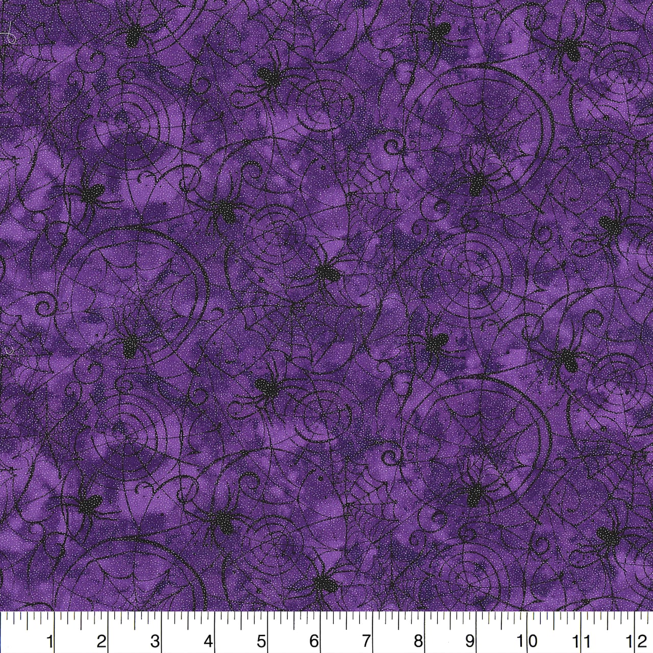 Fabric Traditions Halloween Purple Glitter Spider Web Home Décor Fabric
